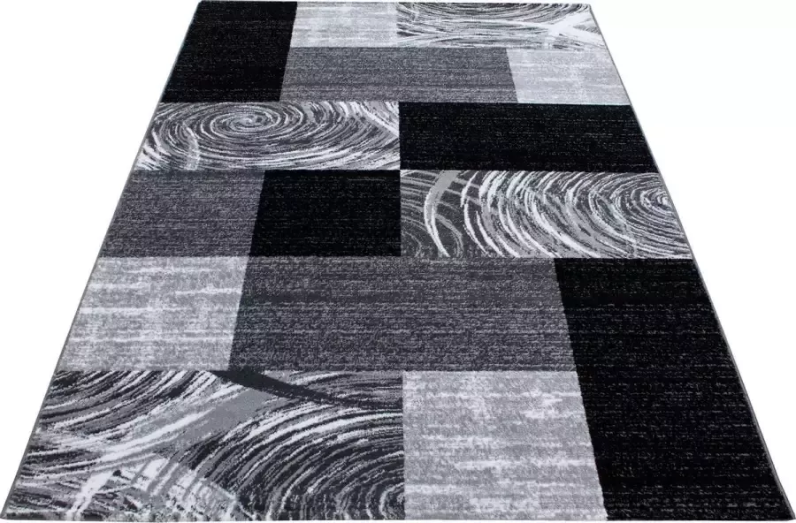 Decor24-AY Modern laagpolig vloerkleed Parma zwart 9220 200x290 cm