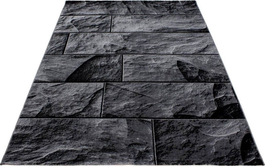 Decor24-AY Modern laagpolig vloerkleed Parma zwart 9250 200x290 cm