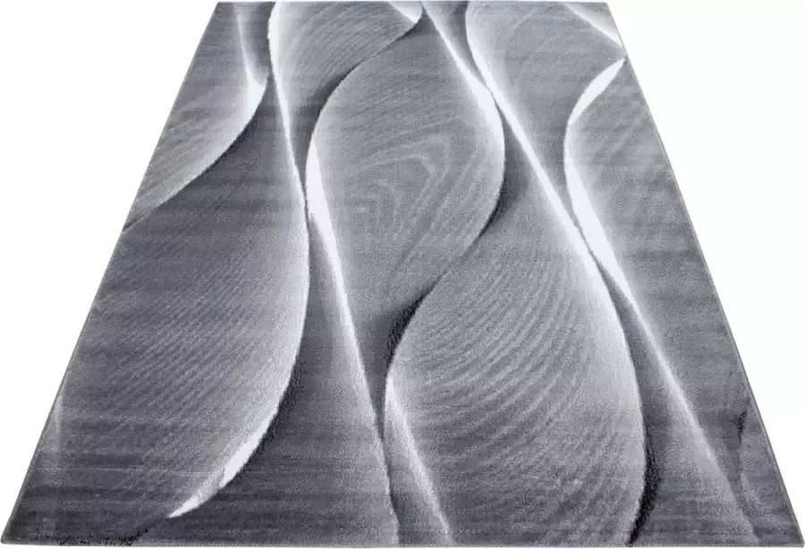 Decor24-AY Modern laagpolig vloerkleed Parma zwart 9310 80x300 cm