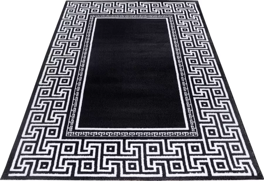 Decor24-AY Modern laagpolig vloerkleed Parma zwart 9340 80x300 cm