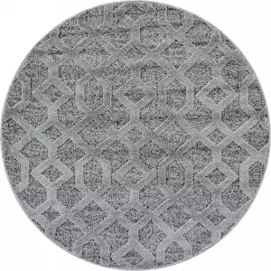 Decor24-AY Modern laagpolig vloerkleed Pisa grijs 4702 rond 200x200 cm