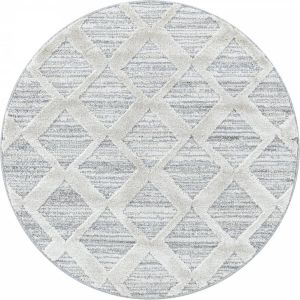 Decor24-AY Modern laagpolig vloerkleed Pisa grijs 4703 rond 160x160 cm
