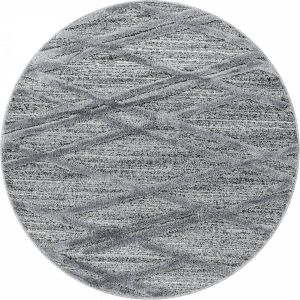 Decor24-AY Modern laagpolig vloerkleed Pisa grijs 4706 rond 200x200 cm