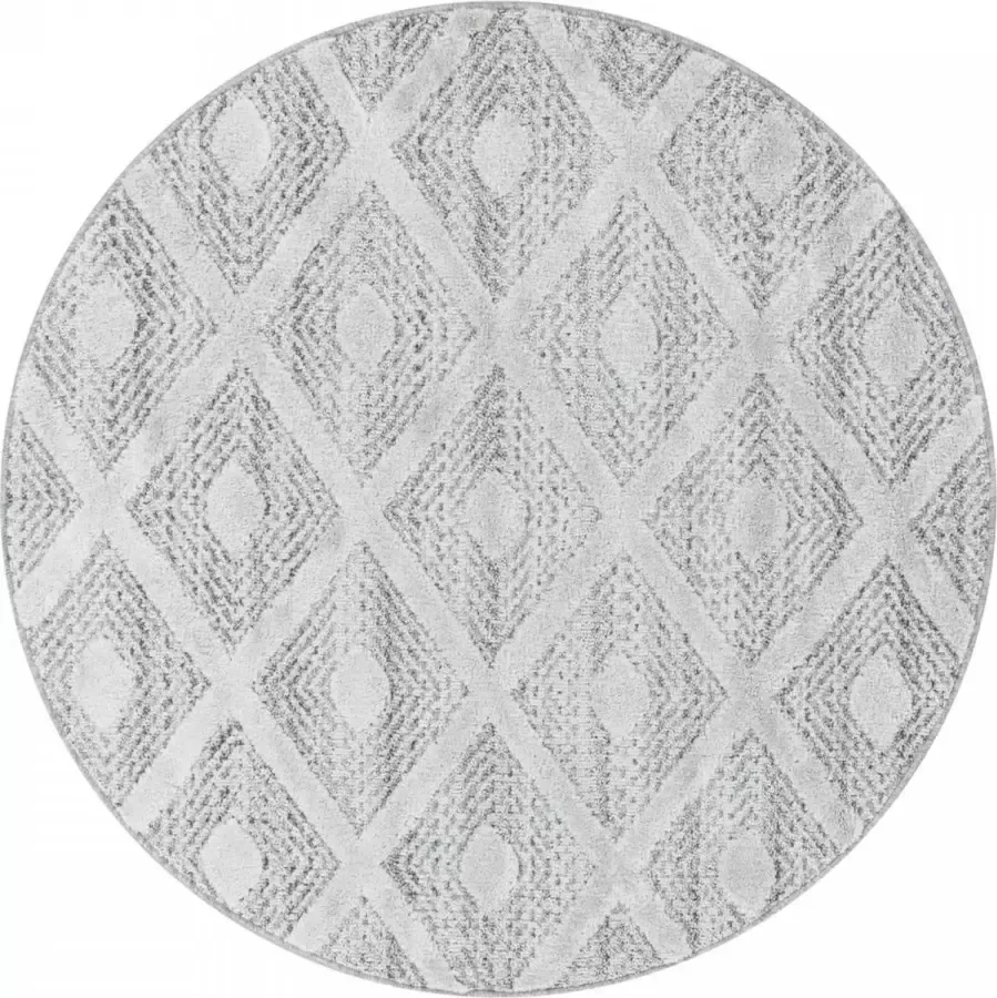 Decor24-AY Modern laagpolig vloerkleed Pisa grijs 4707 rond 160x160 cm - Foto 1