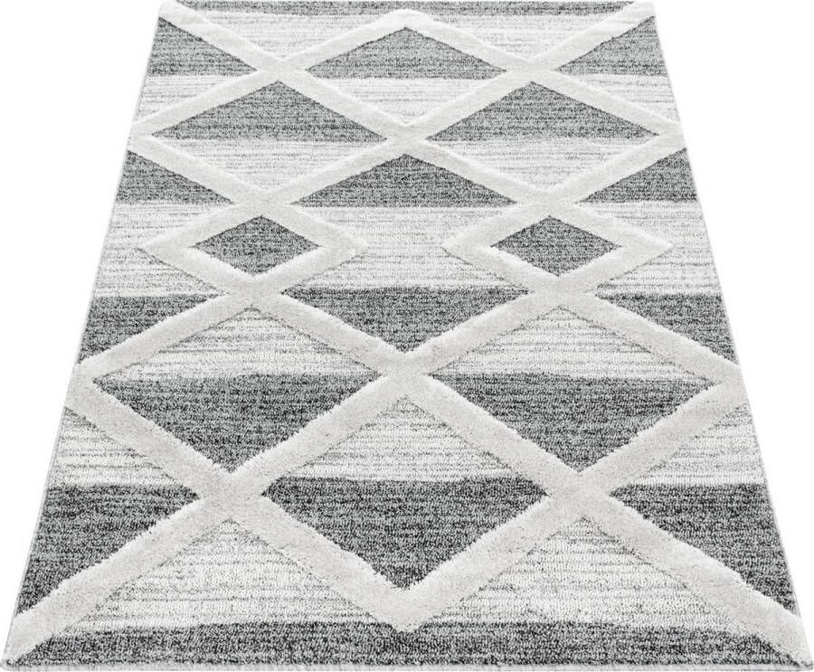 Decor24-AY Modern laagpolig vloerkleed Pisa grijs 4709 200x290 cm