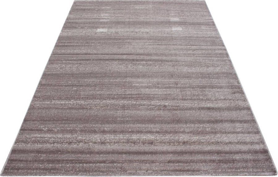 Decor24-AY Modern laagpolig vloerkleed Plus beige 80x300 cm