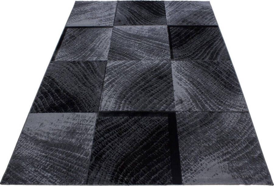 Decor24-AY Modern laagpolig vloerkleed Plus zwart 8003 120x170 cm