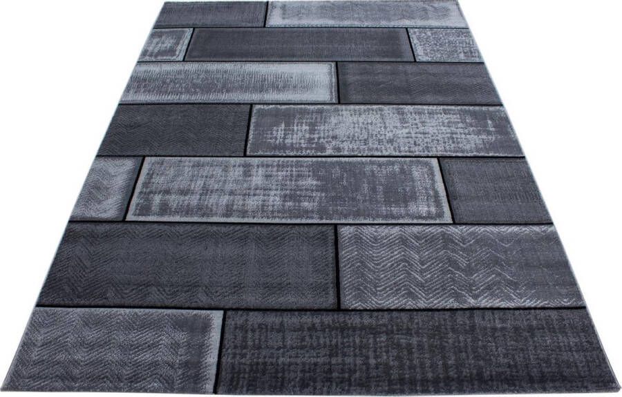 Decor24-AY Modern laagpolig vloerkleed Plus zwart 8007 160x230 cm