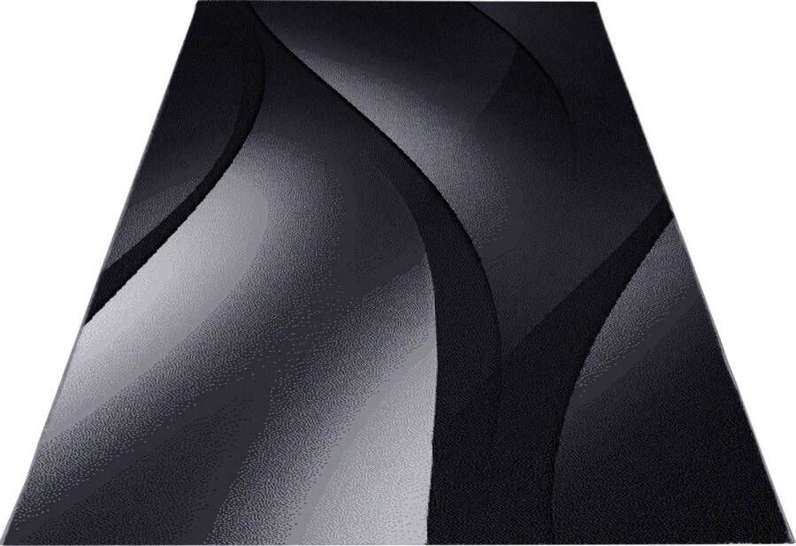 Decor24-AY Modern laagpolig vloerkleed Plus zwart 8010 120x170 cm