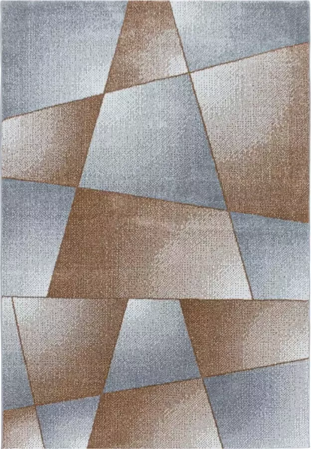 decor24-AY Modern laagpolig vloerkleed Rio abstract koper 240x340 cm