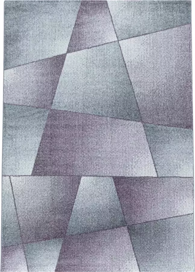 Decor24-AY Modern laagpolig vloerkleed Rio abstract lila 140x200 cm
