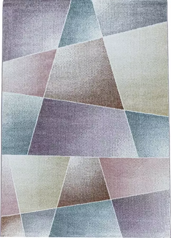 Decor24-AY Modern laagpolig vloerkleed Rio abstract multikleur 140x200 cm