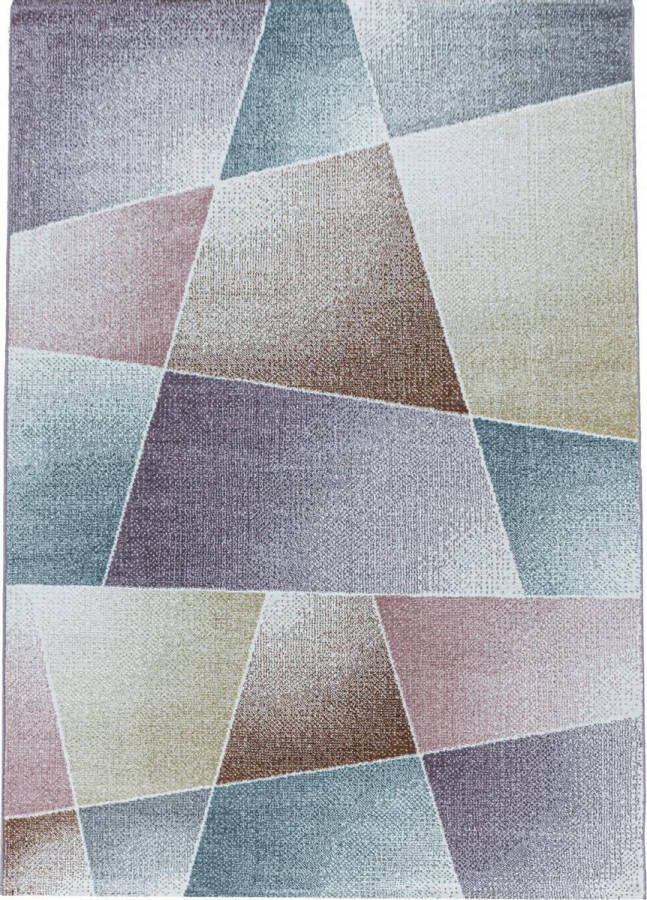 Decor24-AY Modern laagpolig vloerkleed Rio abstract multikleur 80x250 cm