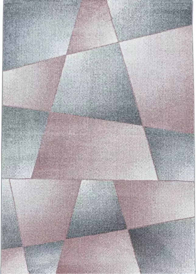Decor24-AY Modern laagpolig vloerkleed Rio abstract roze 120x170 cm