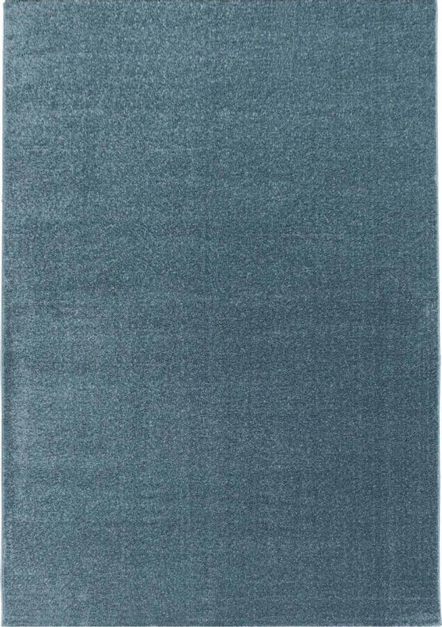 Decor24-AY Modern laagpolig vloerkleed Rio blauw 80x250 cm