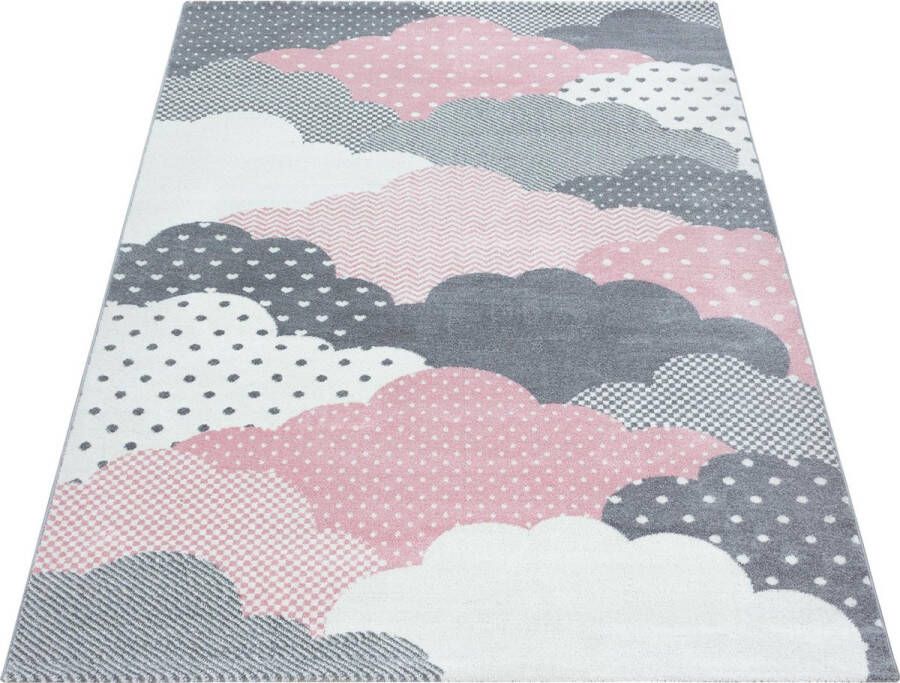 Decor24-AY Vloerkleed kinderkamer Bambi Clouds- roze 120x170 cm