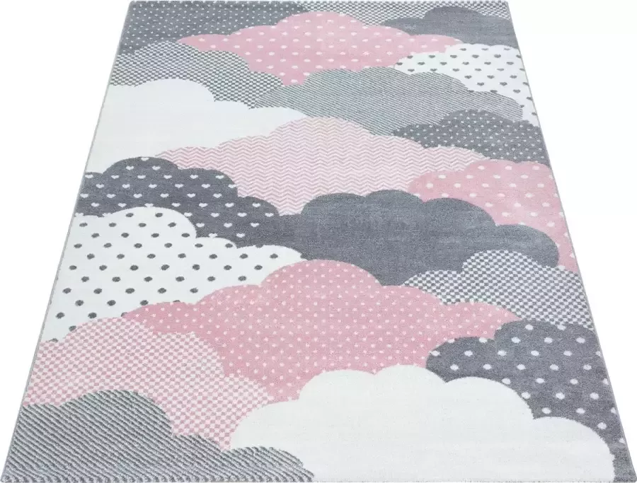 Decor24-AY Vloerkleed kinderkamer Bambi Clouds- roze 120x170 cm