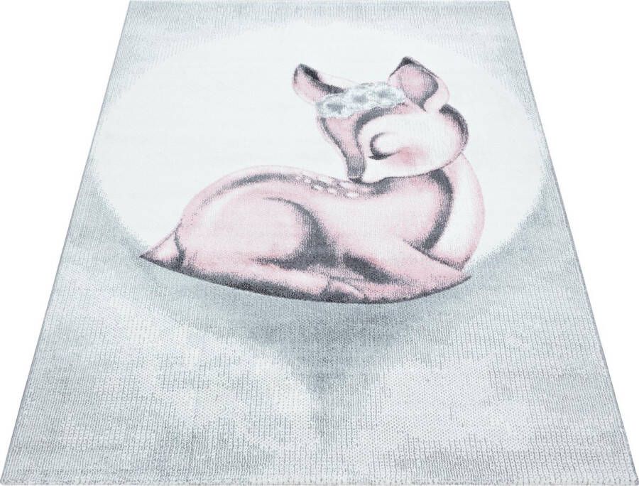 Decor24-AY Vloerkleed kinderkamer Bambi roze 120x170 cm