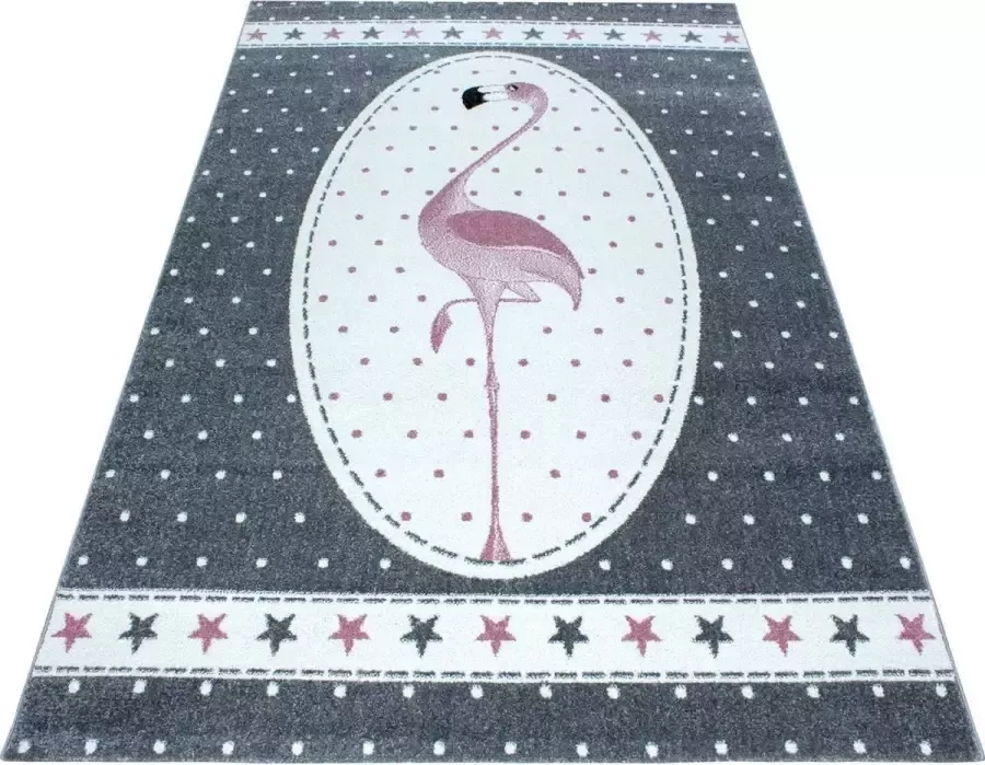 Decor24-AY Vloerkleed kinderkamer Flamingo roze 120x170 cm