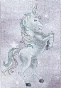 Decor24-AY Vrolijk kinderkamer vloerkleed Funny Unicorn violet 120x170 cm