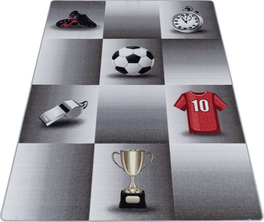 decor24-AY Vrolijk kinderkamer vloerkleed Play Football 100x150 cm
