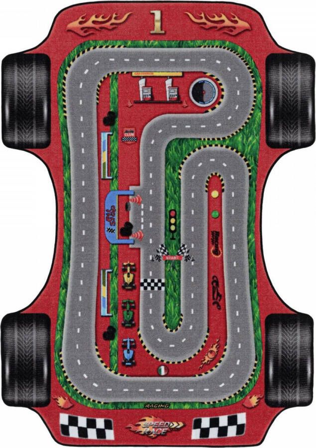 Decor24-AY Vrolijk kinderkamer vloerkleed Play Racing 100x150 cm