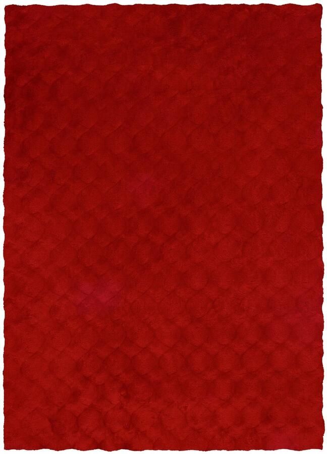 Decor24-OB Hoogpolig vloerkleed Diamond Cut (rood) 120x170 cm