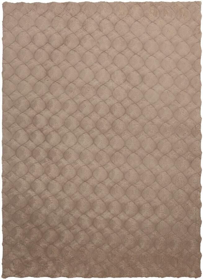 Decor24-OB Hoogpolig vloerkleed Diamond Cut (taupe) 160x230 cm