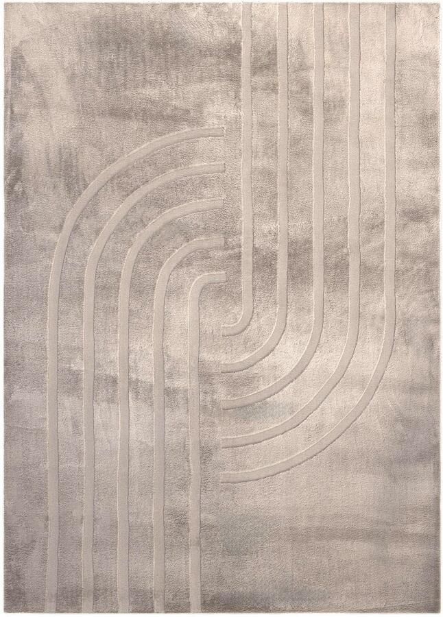 Decor24-OB Hoogpolig vloerkleed Zen Deluxe (taupe) 80x150 cm