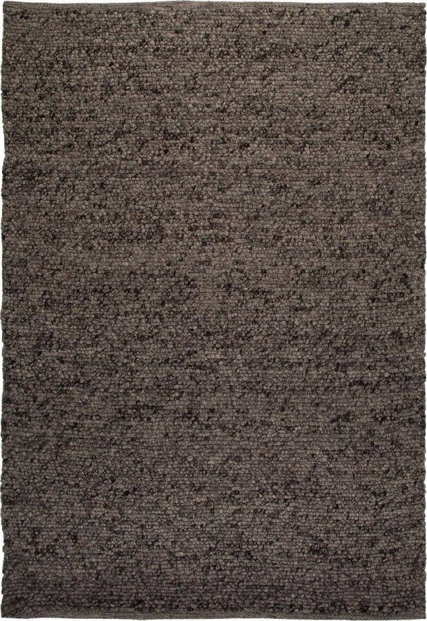 Decor24-OB Handgeweven designer vloerkleed Stellan Wol Antraciet 120x170 cm