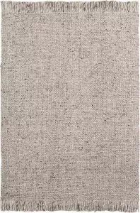 Decor24-OB Handgeweven laagpolig vloerkleed Eskil Wol Grijs 80x150 cm