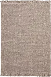 Decor24-OB Handgeweven laagpolig vloerkleed Eskil Wol Taupe 160x230 cm