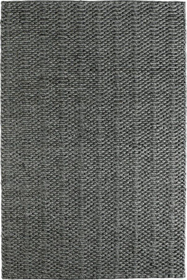 Decor24-OB Handgeweven laagpolig vloerkleed Forum wol Antraciet 120x170 cm