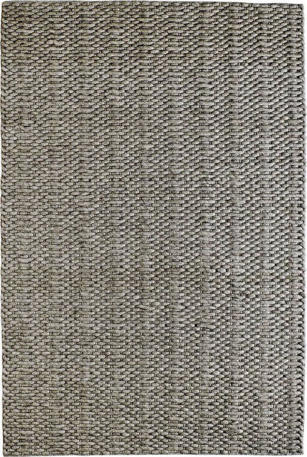 Decor24-OB Handgeweven laagpolig vloerkleed Forum wol Taupe 120x170 cm