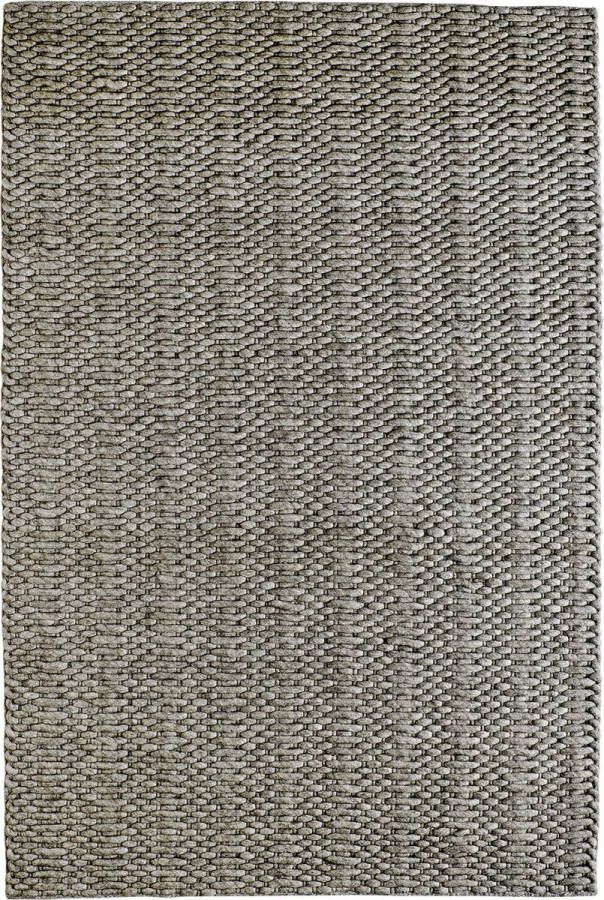 decor24-OB Handgeweven laagpolig vloerkleed Forum wol Taupe 80x150 cm