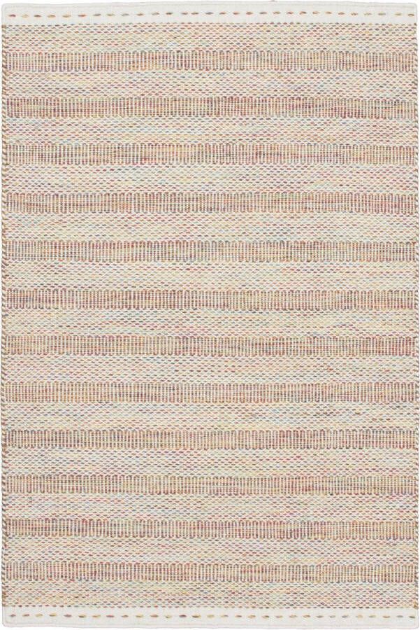 decor24-OB Handgeweven laagpolig vloerkleed Jaipur Wol Beige 120x170 cm