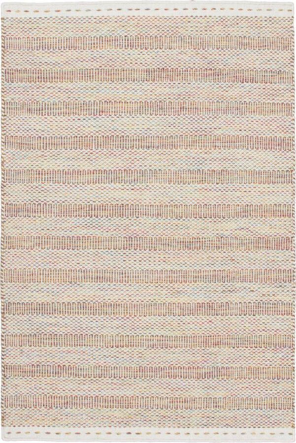 decor24-OB Handgeweven laagpolig vloerkleed Jaipur Wol Beige 160x230 cm