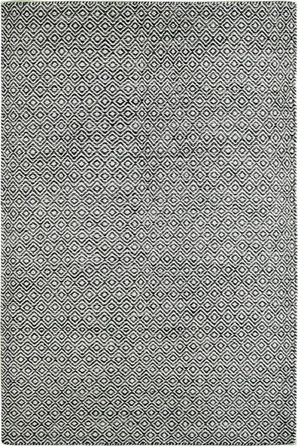 Decor24-OB Handgeweven laagpolig vloerkleed Jaipur Wol Grafiet 120x170 cm