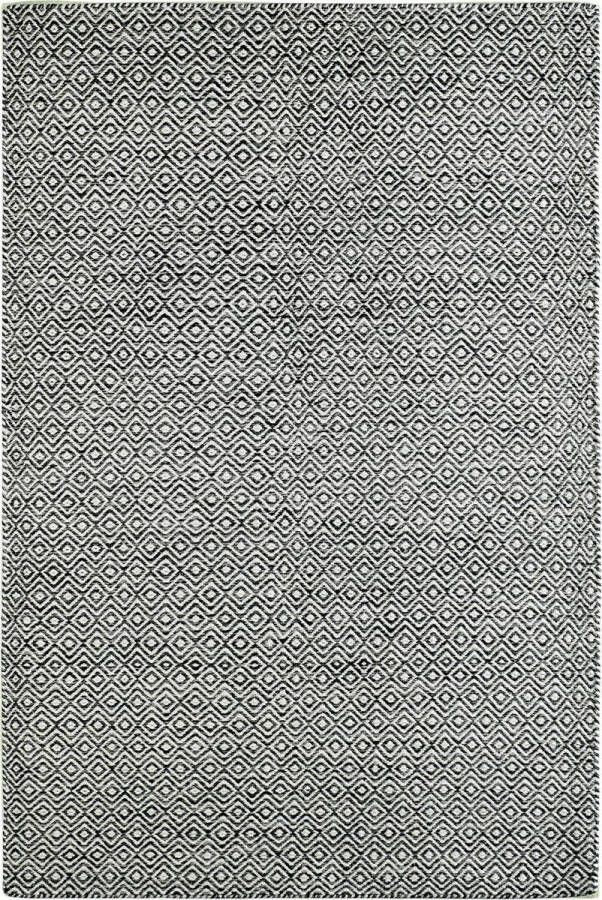 decor24-OB Handgeweven laagpolig vloerkleed Jaipur Wol Grafiet 160x230 cm