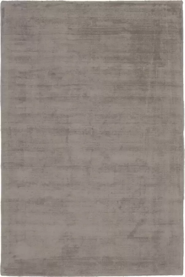 Decor24-OB Handgeweven luxueus effen vloerkleed Maori Taupe 140x200 cm