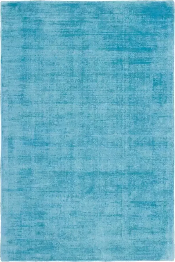 Decor24-OB Handgeweven luxueus effen vloerkleed Maori Turquoise 160x230 cm - Foto 1