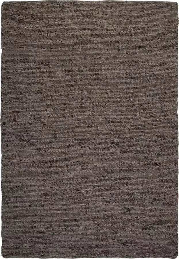 Decor24-OB Handgeweven luxueus vloerkleed Kjell Wol Antraciet 140x200 cm