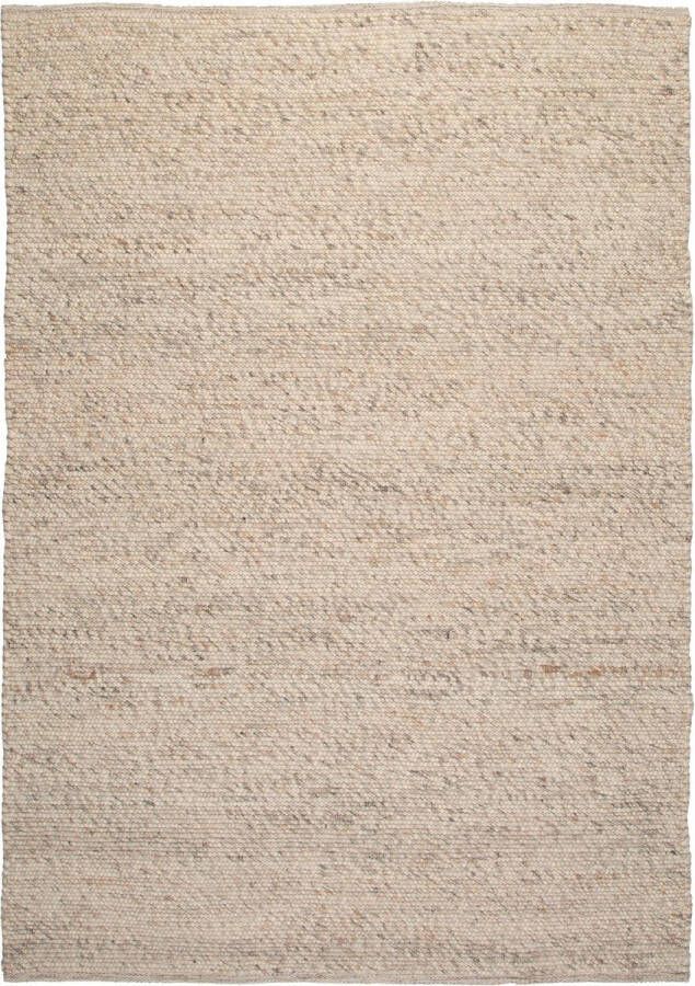 Decor24-OB Handgeweven luxueus vloerkleed Kjell Wol Crème 200x290 cm