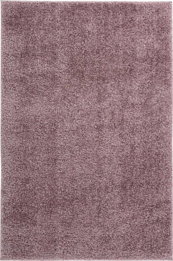 Decor24-OB Hoogpolig effen vloerkleed Emilia paars 160x230 cm