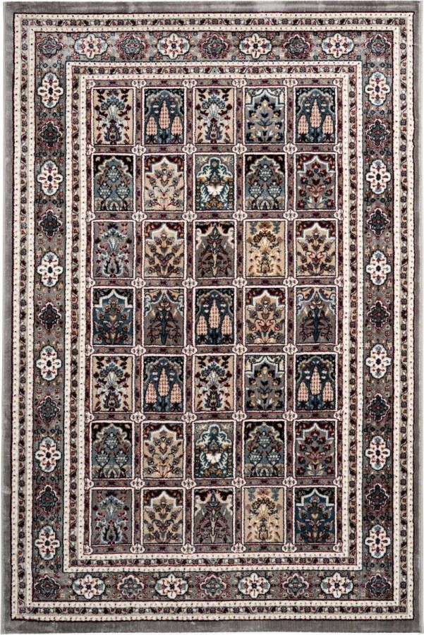 Decor24-OB Klassiek laagpolig vloerkleed Isfahan Grijs Boxes 200x290 cm