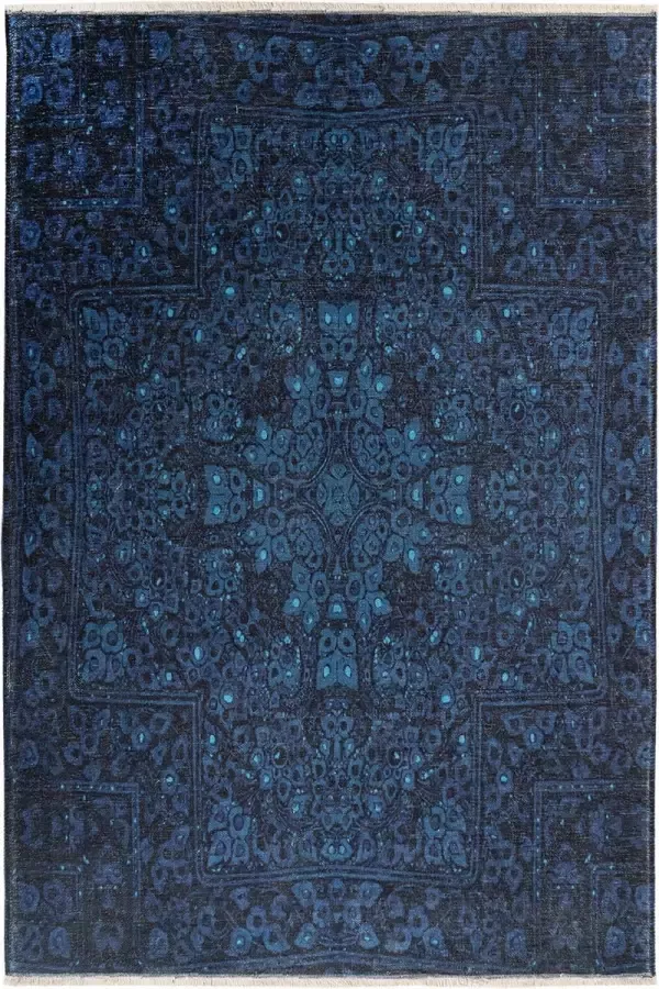decor24-OB Laagpolig vloerkleed Azteca Blauw 115x170 cm
