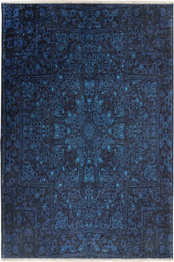 Decor24-OB Laagpolig vloerkleed Azteca Blauw 115x170 cm