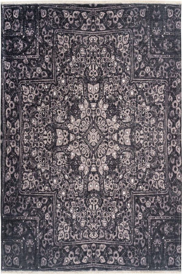 Decor24-OB Laagpolig vloerkleed Azteca Grijs 115x170 cm