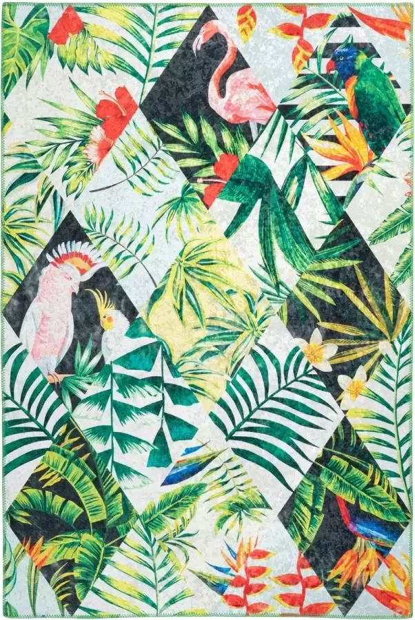 Decor24-OB Laagpolig vloerkleed Exotic Flamingo 120x170 cm