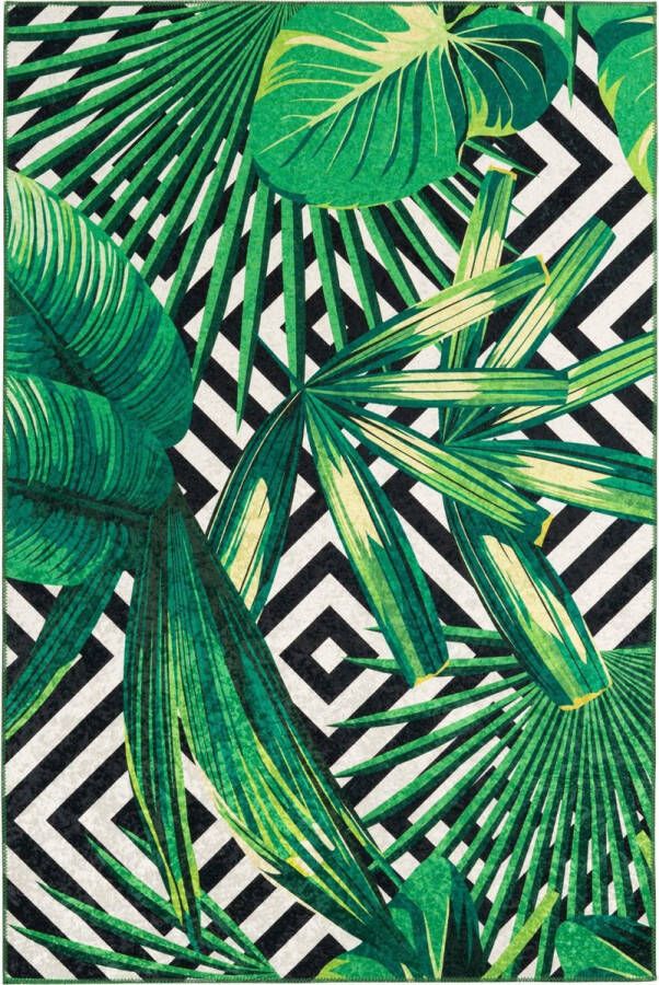 Decor24-OB Laagpolig vloerkleed Exotic Groen 120x170 cm